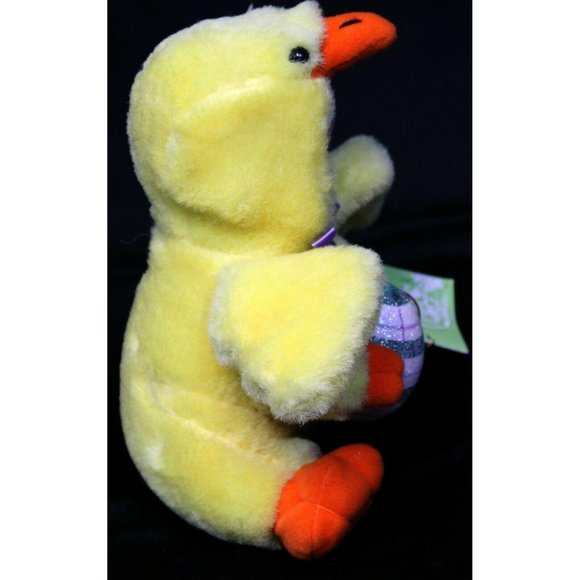 Dept 56 Hug-A-buddies Waddles Yellow Duck Plush Ceramic Face Easter Spring Egg - Picture 6 of 10